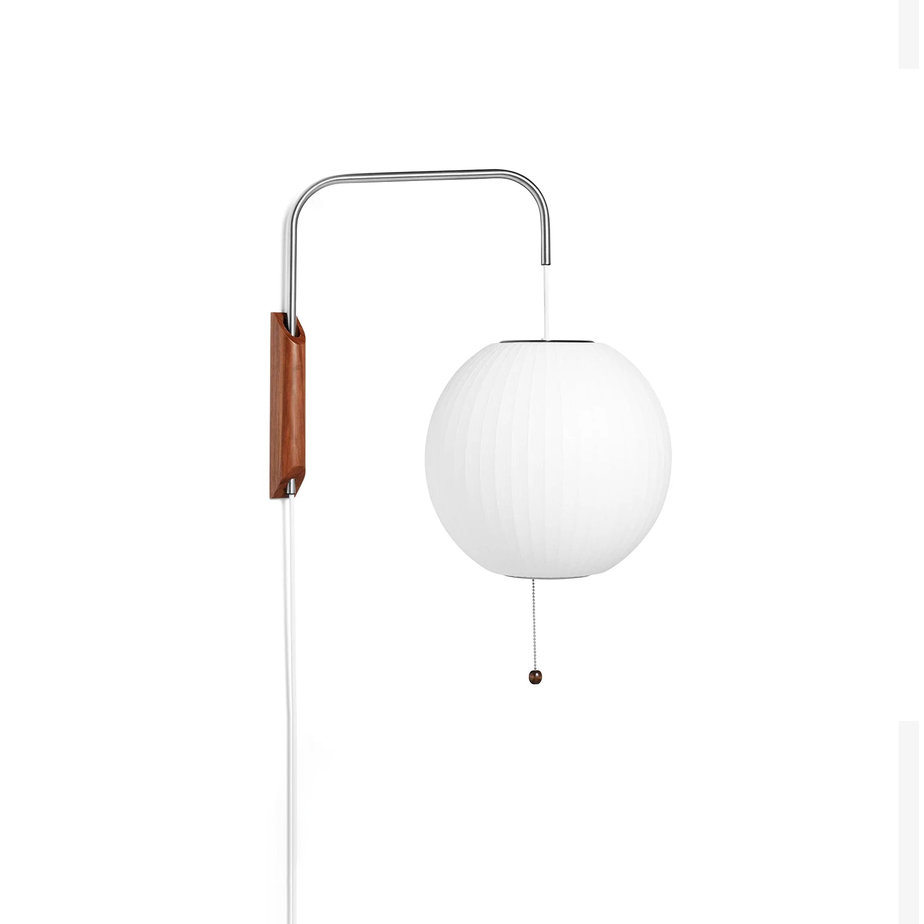 Wandlamp Zijden Kap Walnoot Metaal Wit Woonkamer Slaapkamer | Sansoti
