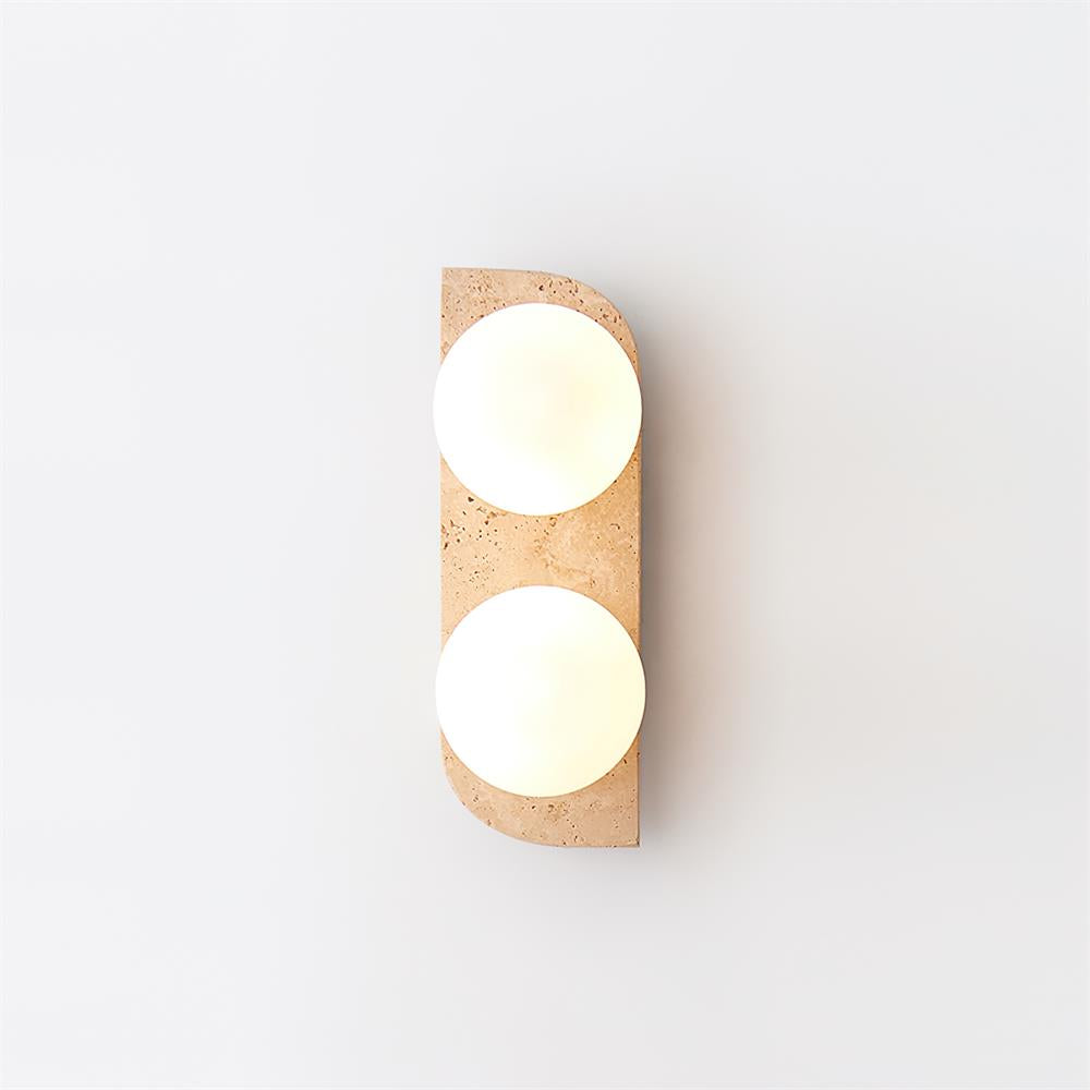 Wandleuchte Travertin G9 Glas Holz Beige Wohnzimmer Flur Badezimmer Minimalistische Wandleuchte Stimmungslicht Natürliches Design | Restfield