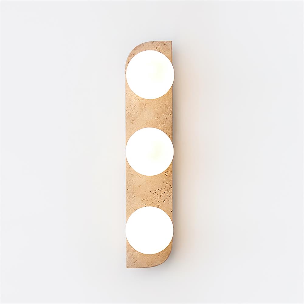 Wandleuchte Travertin G9 Glas Holz Beige Wohnzimmer Flur Badezimmer Minimalistische Wandleuchte Stimmungslicht Natürliches Design | Restfield