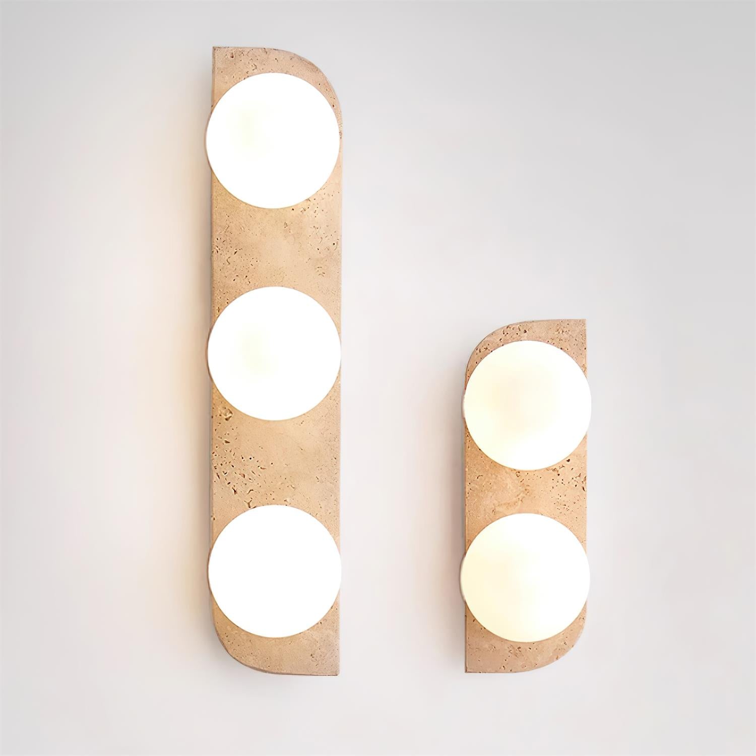 Wandleuchte Travertin G9 Glas Holz Beige Wohnzimmer Flur Badezimmer Minimalistische Wandleuchte Stimmungslicht Natürliches Design | Restfield