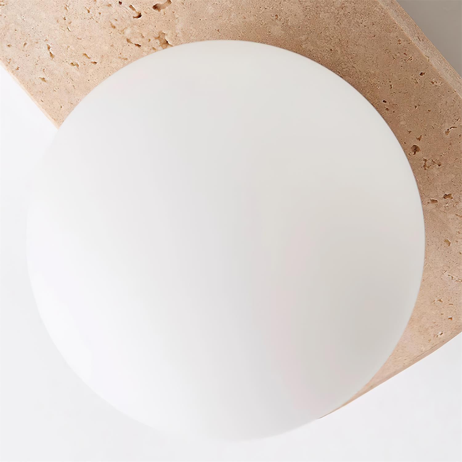 Wandleuchte Travertin G9 Glas Holz Beige Wohnzimmer Flur Badezimmer Minimalistische Wandleuchte Stimmungslicht Natürliches Design | Restfield