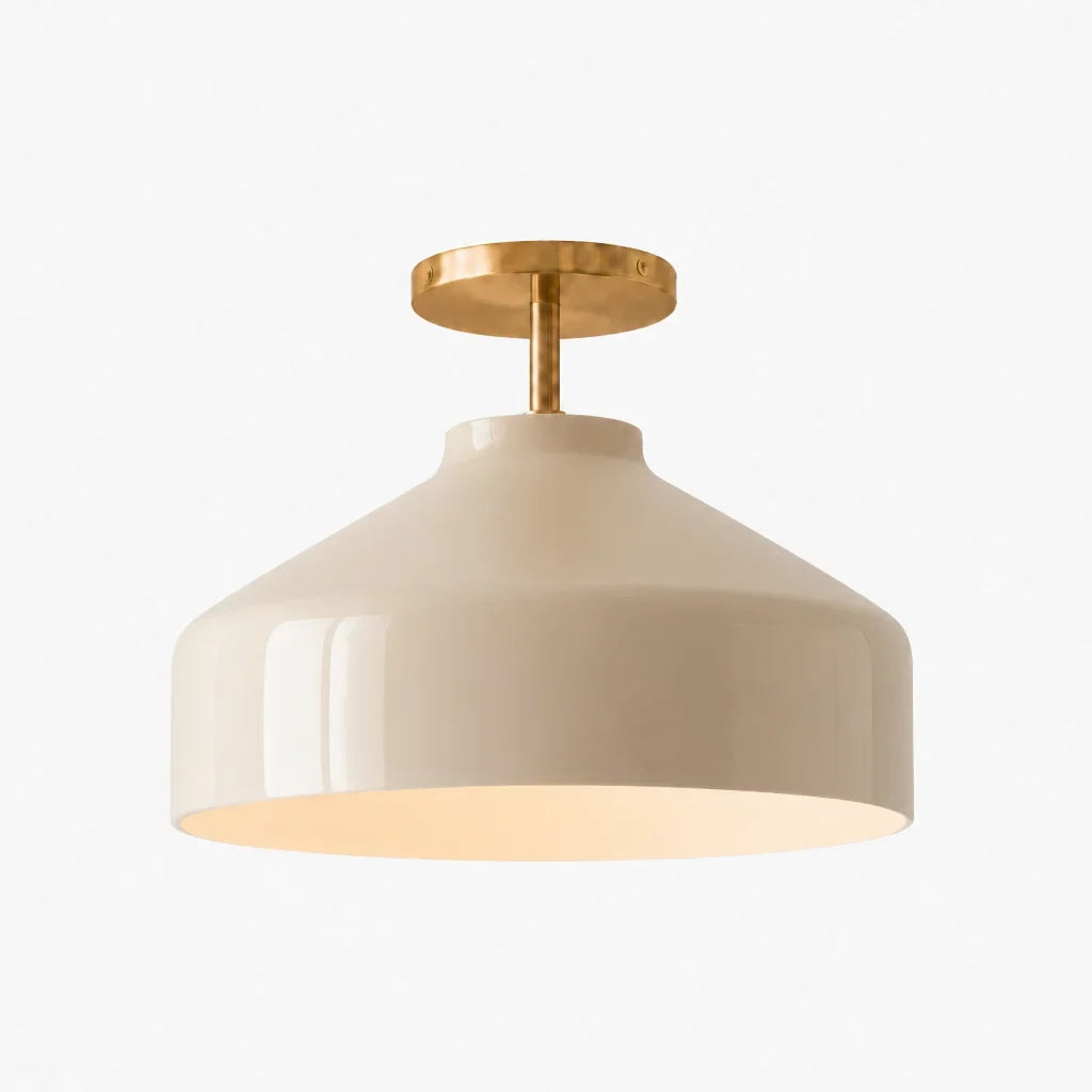 Minimalistisch Plafondlamp Mat Metaal Scandinavisch Design Beige Smokey Grijs | Sansoti