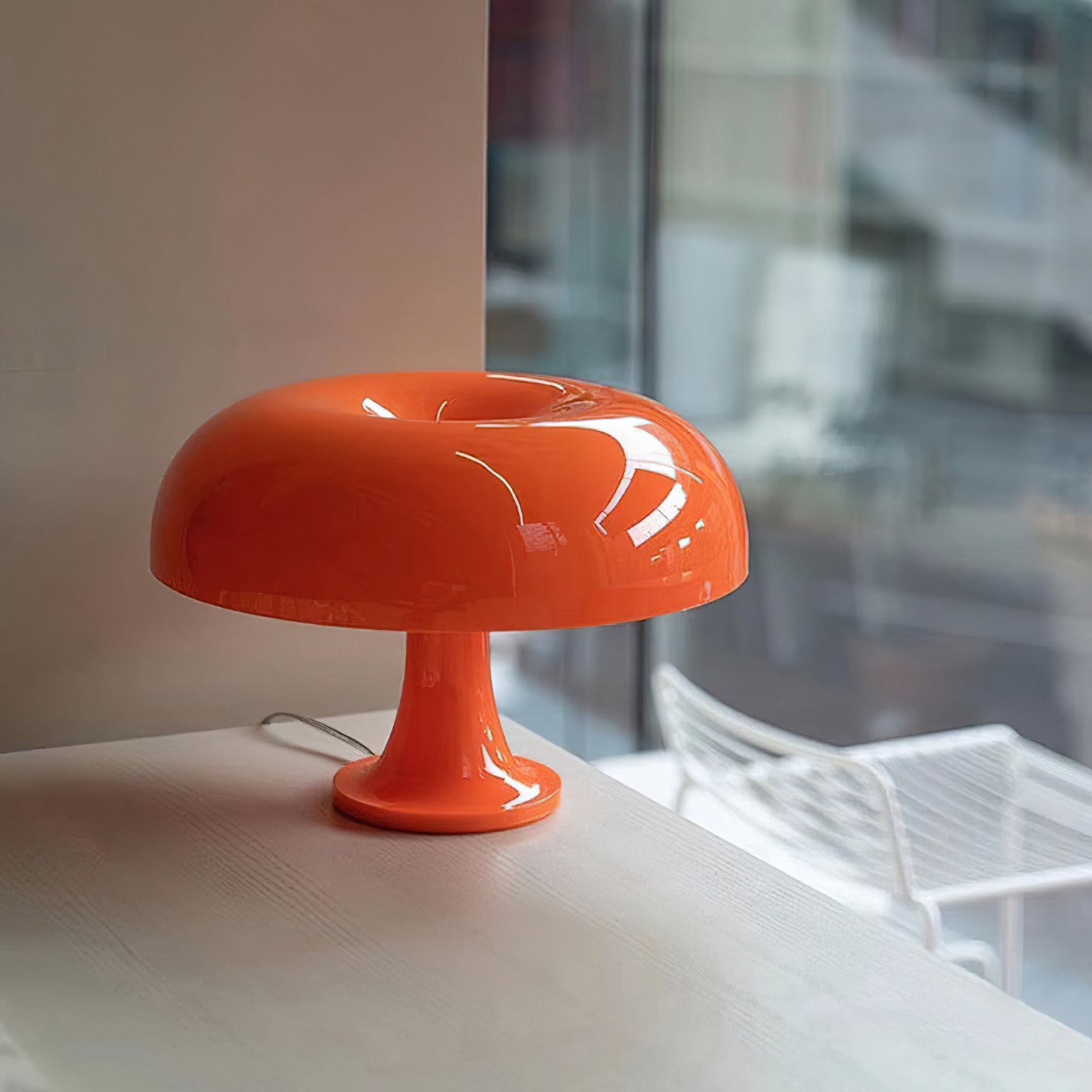Paddenstoelvormige Tafellamp met 4 Lichtbronnen en Gedimde Retro Sfeer | Sansoti