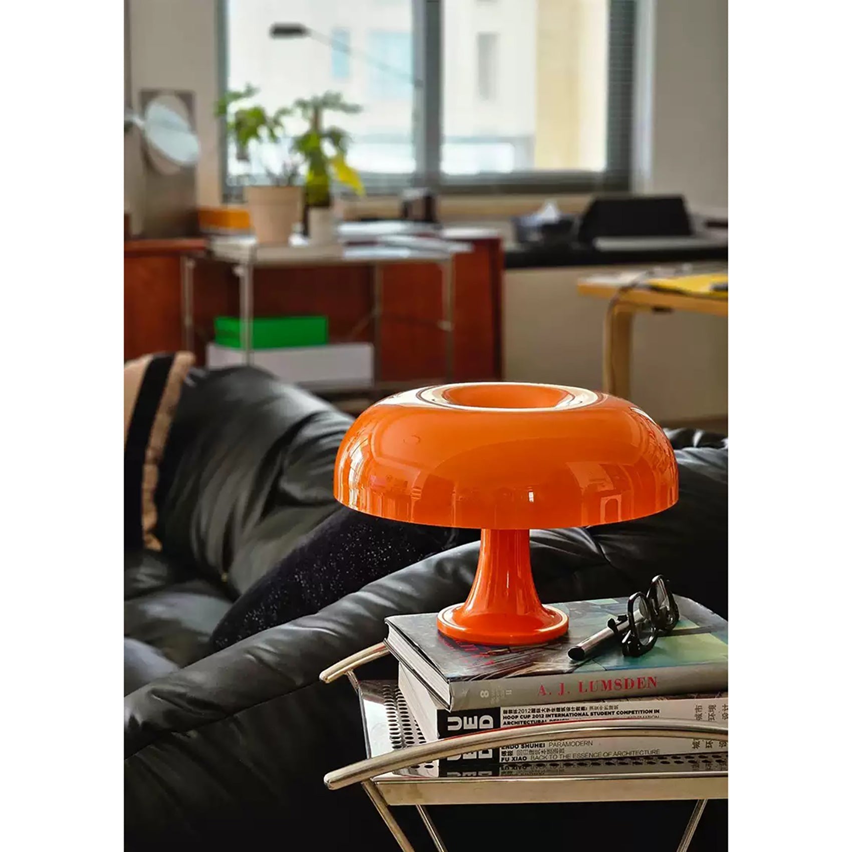 Paddenstoelvormige Tafellamp met 4 Lichtbronnen en Gedimde Retro Sfeer | Sansoti