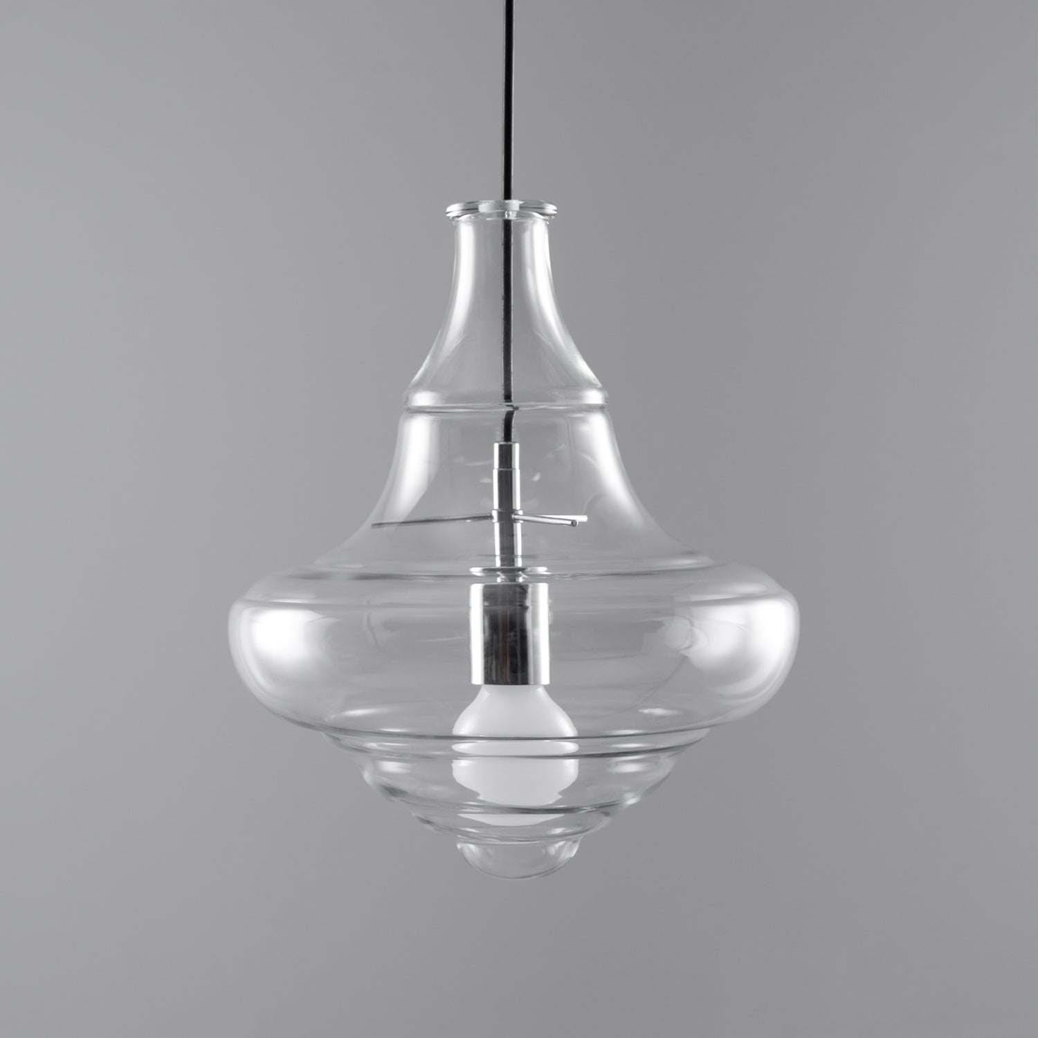 Hanglamp Geïnspireerd op Metropolitan Opera met Vloeiende Silhouet – Handgemaakt Glas in Transparant, Opaal of Amber – Verstelbare Draad 150 cm | Sansoti