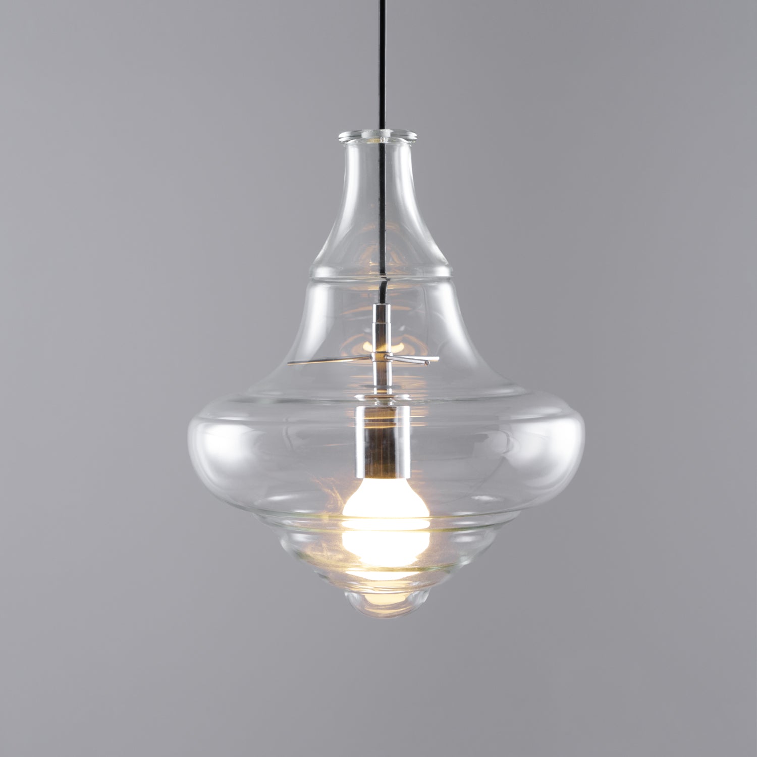 Hanglamp Geïnspireerd op Metropolitan Opera met Vloeiende Silhouet – Handgemaakt Glas in Transparant, Opaal of Amber – Verstelbare Draad 150 cm | Sansoti