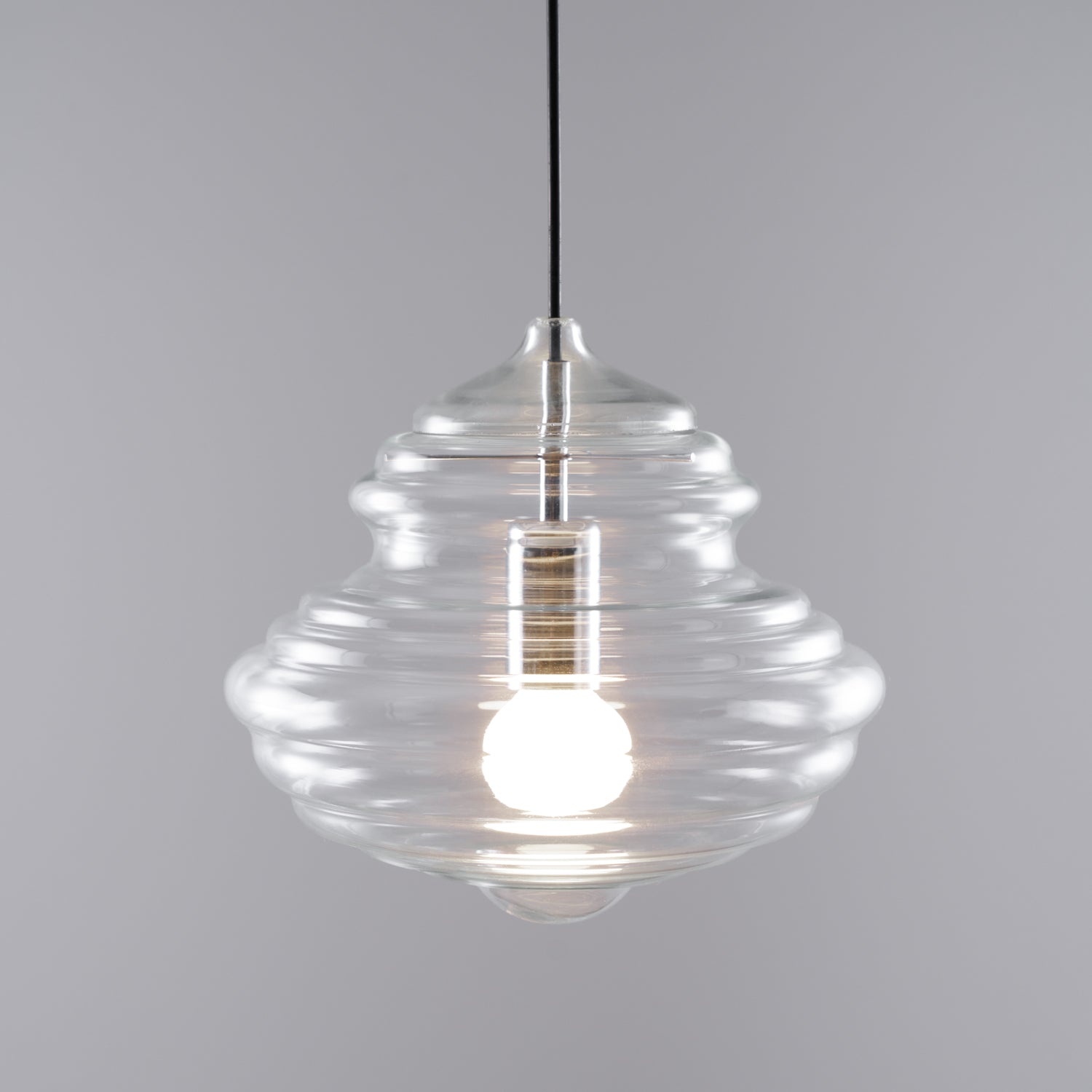 Hanglamp Geïnspireerd op Metropolitan Opera met Vloeiende Silhouet – Handgemaakt Glas in Transparant, Opaal of Amber – Verstelbare Draad 150 cm | Sansoti