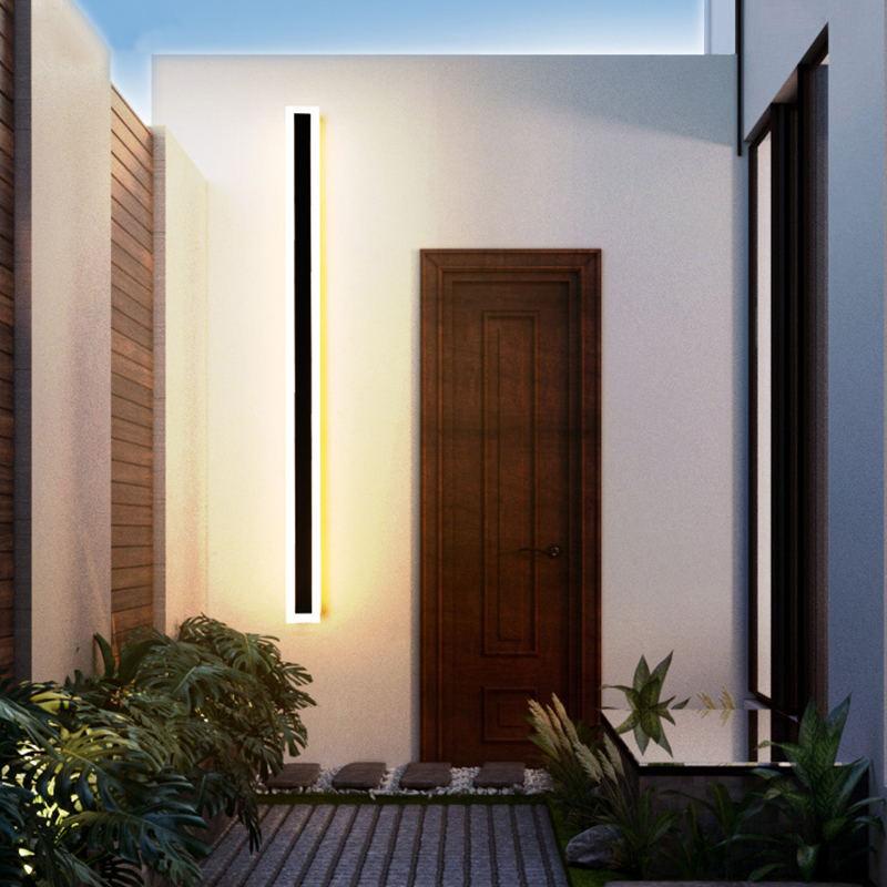 Außenwandleuchte LED Linear Schwarz Acryl IP65 Dimmbar Garten Fassade Modern | Restfield