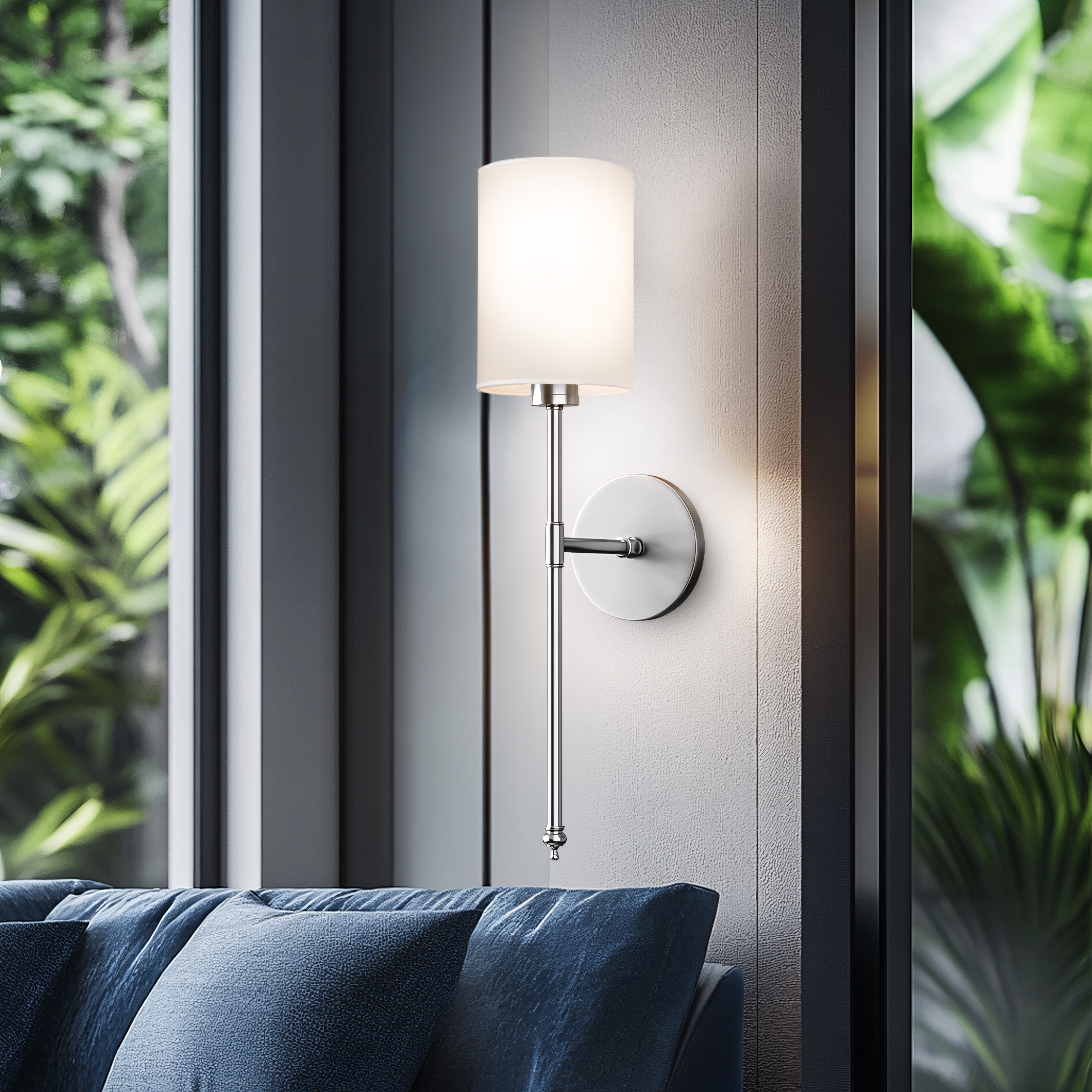 Wandlamp Goud Witte Cilinderkap Set 2 Draadloos Afstandsbediening Dimbaar RGB Slaapkamer | Sansoti