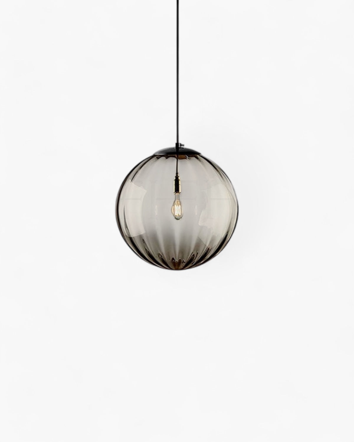 Glazen Hanglamp Bol met Structuur Grijs Bruin Rood Groen Amber Eetkamer Woonkamer | Sansoti
