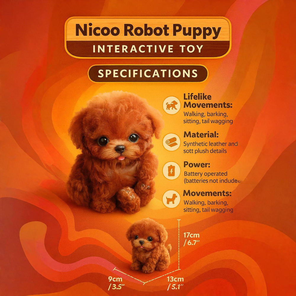 Interactieve Speelhond Pluche Robot met Beweging en Geluid voor Kinderen | Sansoti