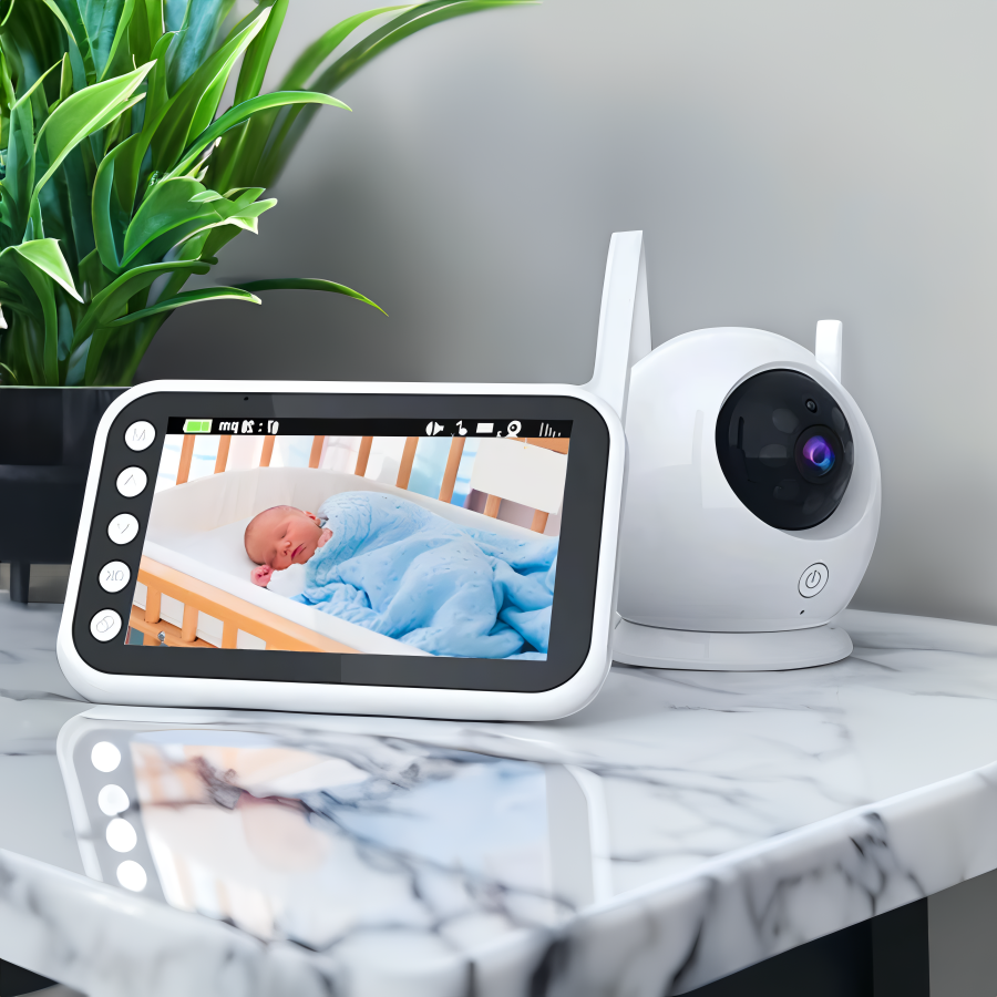 Babyphone mit Nachtsicht, 1080p-HD-Kamera, Temperaturanzeige, Zwei-Wege-Audio und sicherer Babyüberwachung | Sansoti