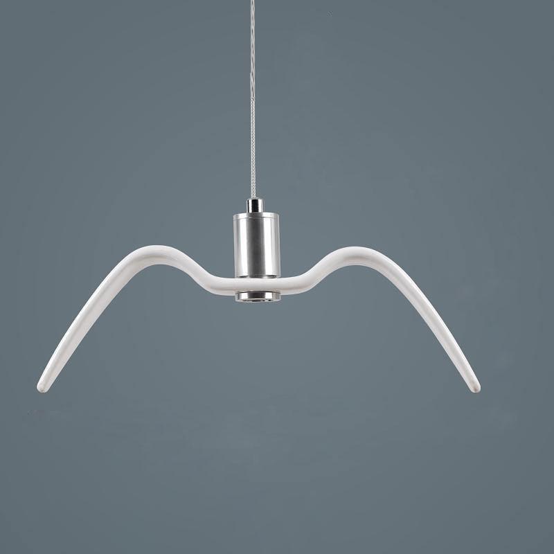 Suspension LED Design Oiseau Résine Aluminium Blanc Noir 3000K 4000K 6000K Salon Suspension Minimaliste Organique Plafonnier | Restfield
