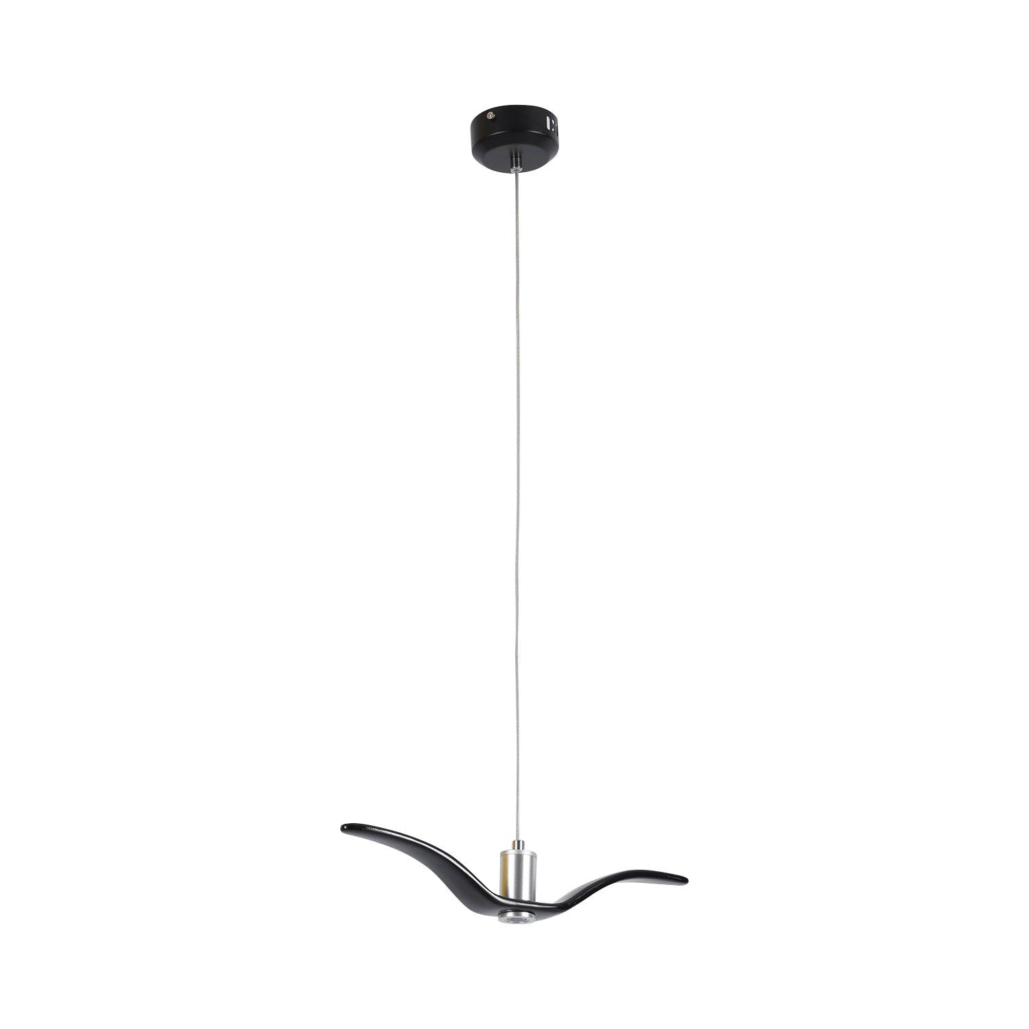 Suspension LED Design Oiseau Résine Aluminium Blanc Noir 3000K 4000K 6000K Salon Suspension Minimaliste Organique Plafonnier | Restfield