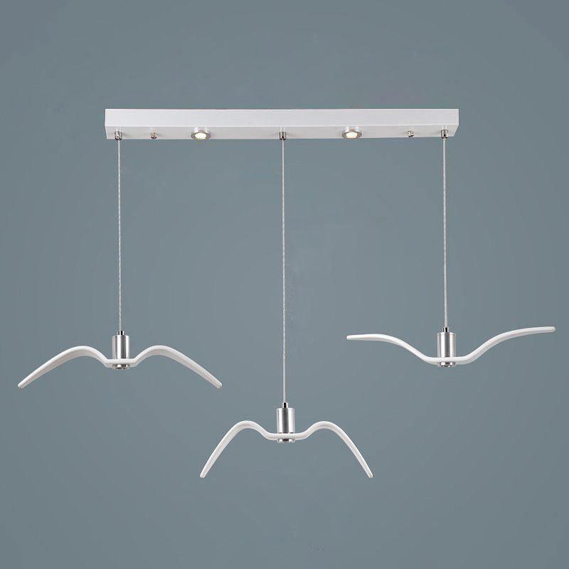 Suspension LED Design Oiseau Résine Aluminium Blanc Noir 3000K 4000K 6000K Salon Suspension Minimaliste Organique Plafonnier | Restfield