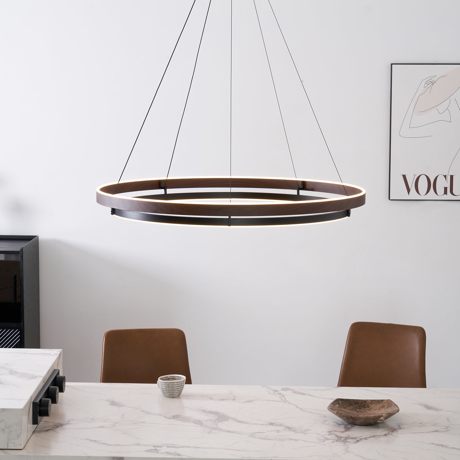 Moderne LED Hängeleuchte mit Ringen – Designer-Beleuchtung mit warmem Licht | Restfield