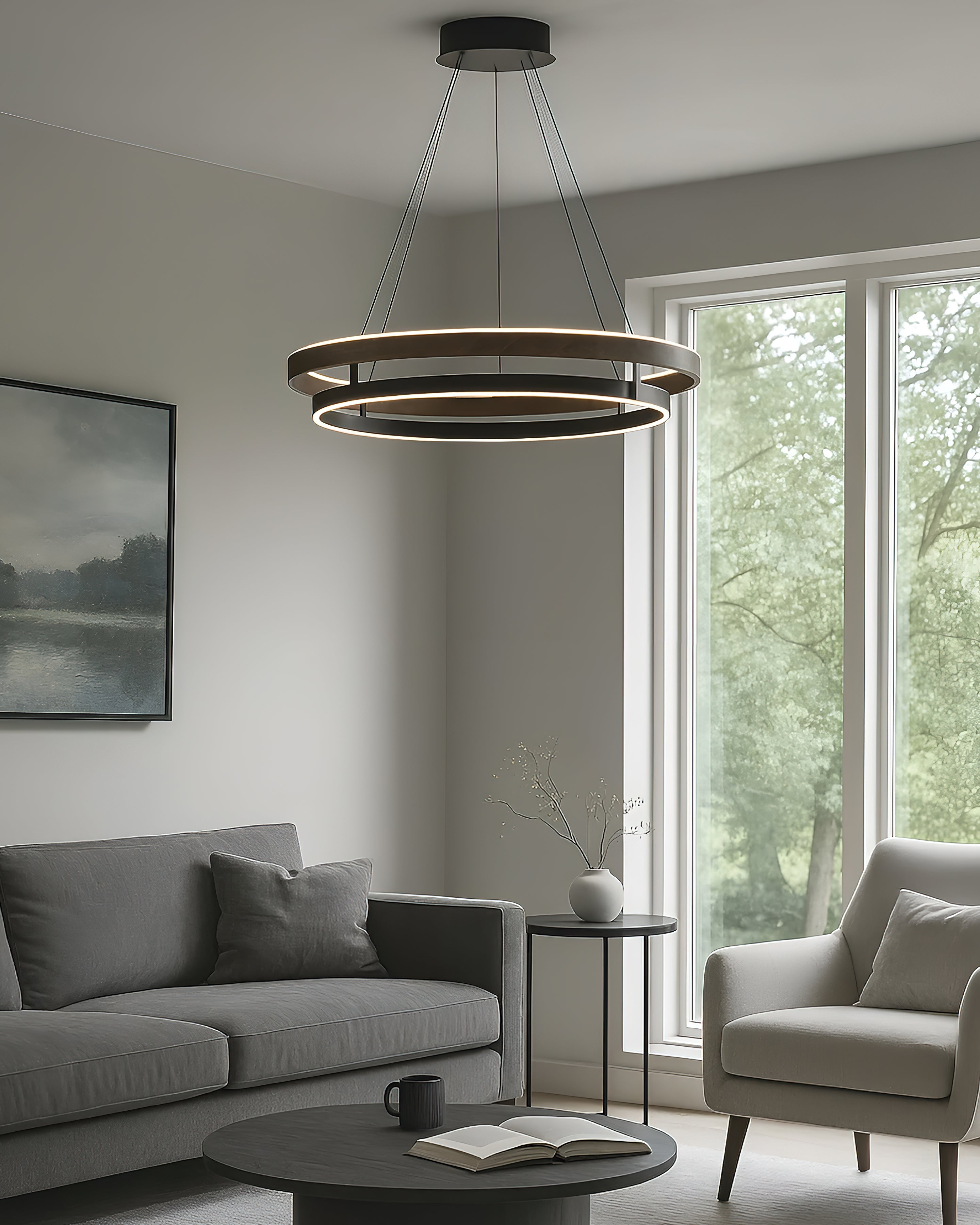 Moderne LED Hängeleuchte mit Ringen – Designer-Beleuchtung mit warmem Licht | Restfield
