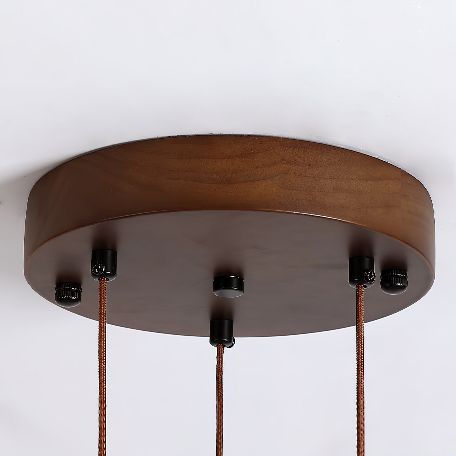 Travertijn Ring Kroonluchter – Natuursteen Hanglamp met Walnoot Hout en Geïntegreerde LED | Scandinavisch Design voor Woon- en Eetkamer | Sansoti