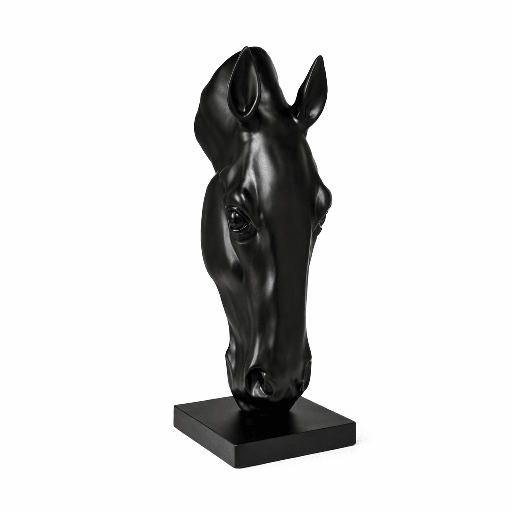 Zwart Paardenhoofd Sculptuur Modern Minimalisme Decoratief Beeld | Sansoti