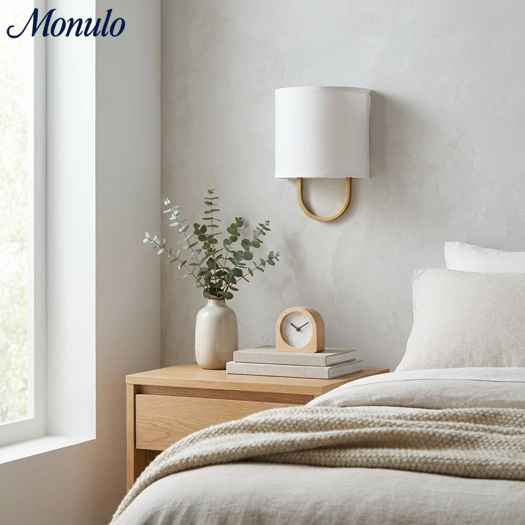 Wandlamp Stoffen Kap – Moderne Slaapkamer Wandverlichting voor Sfeervolle Ambiance | Sansoti