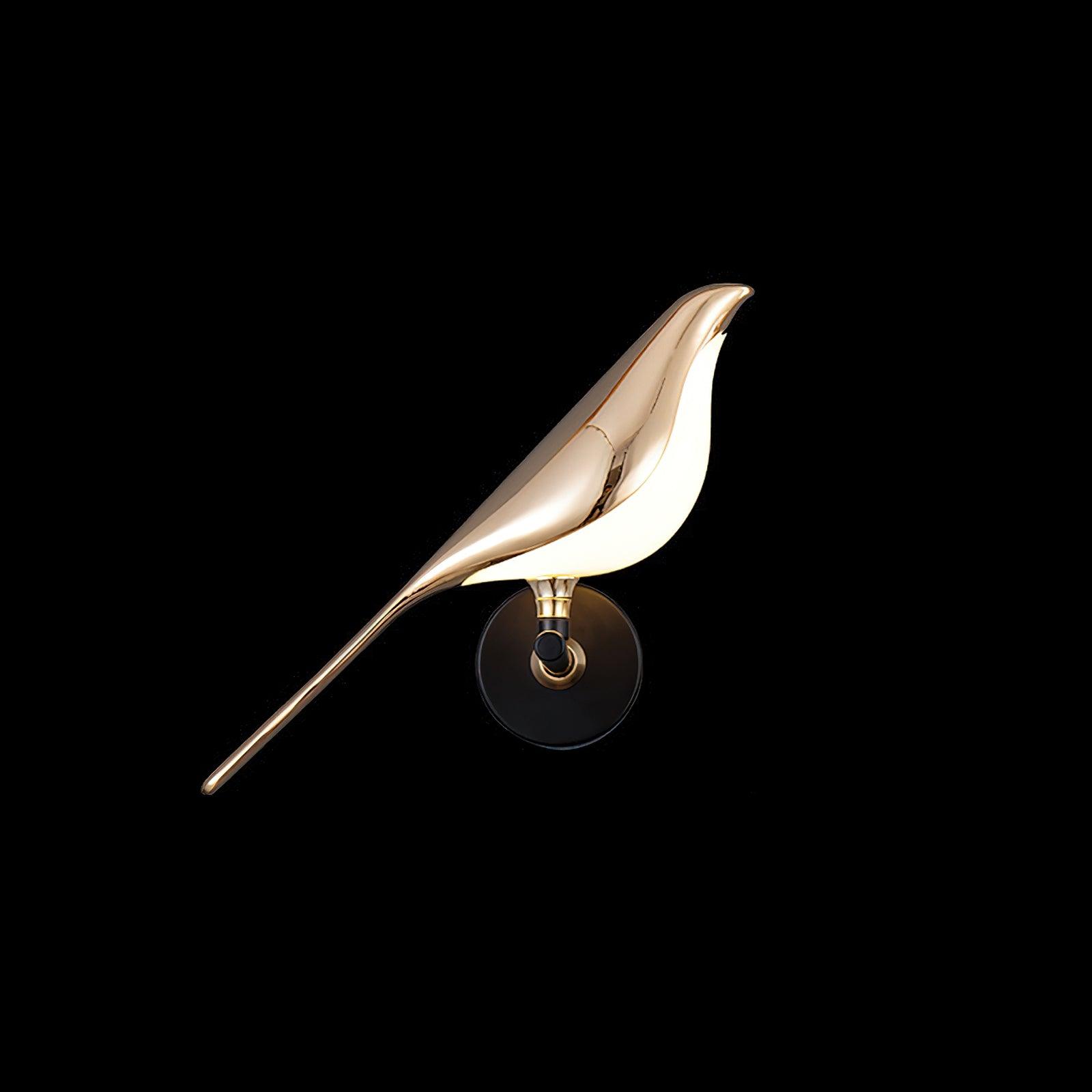 Wandlamp met Vogelmotief en Verstelbare Lamparmen – Zwart & Roségoud Design 1 of 2 Lichtpunten Magnetische Vogel Moderne Decoratieve Verlichting | Sansoti