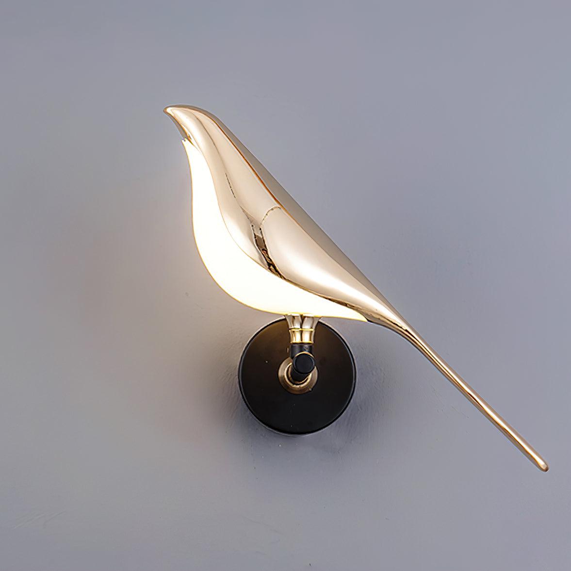 Wandlamp met Vogelmotief en Verstelbare Lamparmen – Zwart & Roségoud Design 1 of 2 Lichtpunten Magnetische Vogel Moderne Decoratieve Verlichting | Sansoti