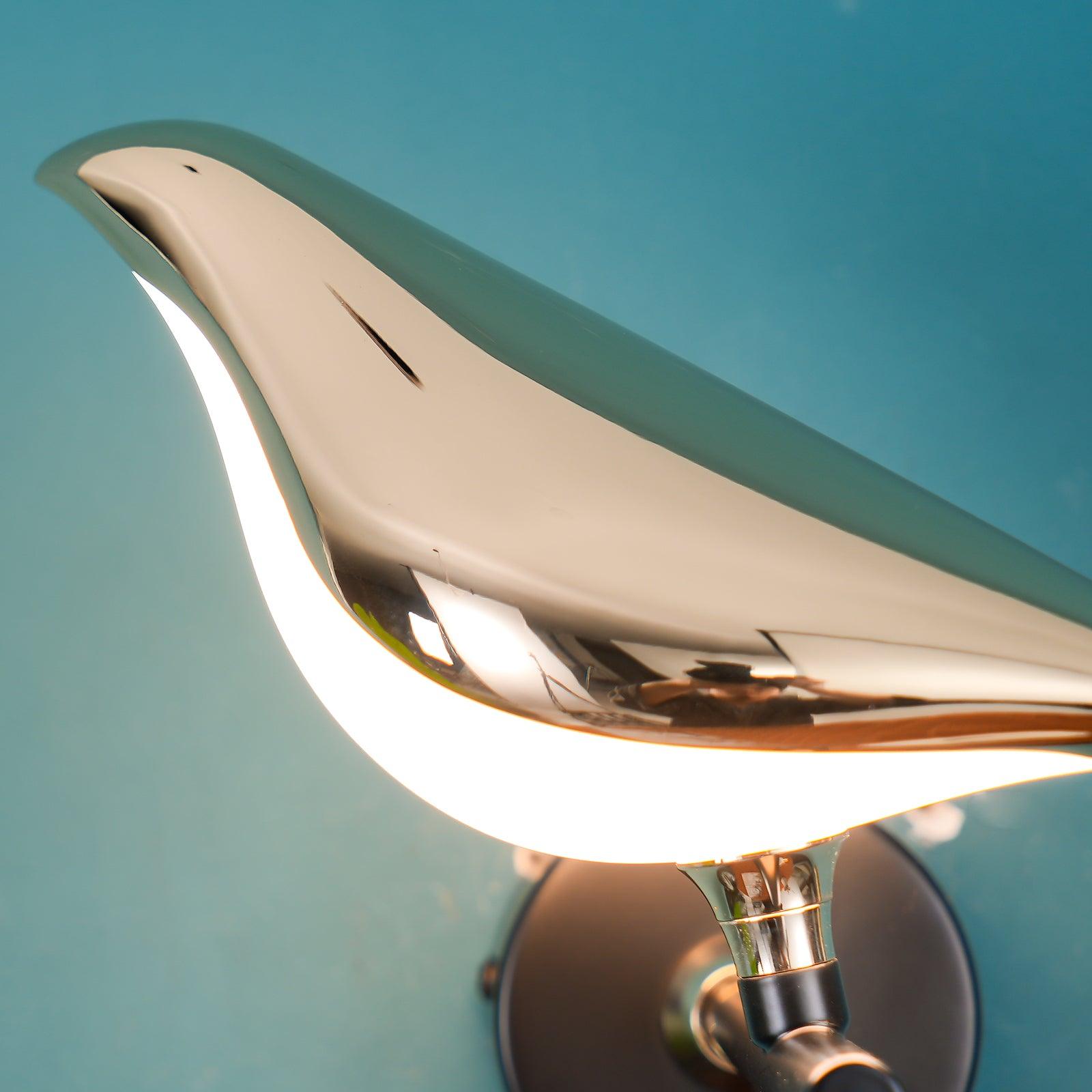 Wandlamp met Vogelmotief en Verstelbare Lamparmen – Zwart & Roségoud Design 1 of 2 Lichtpunten Magnetische Vogel Moderne Decoratieve Verlichting | Sansoti