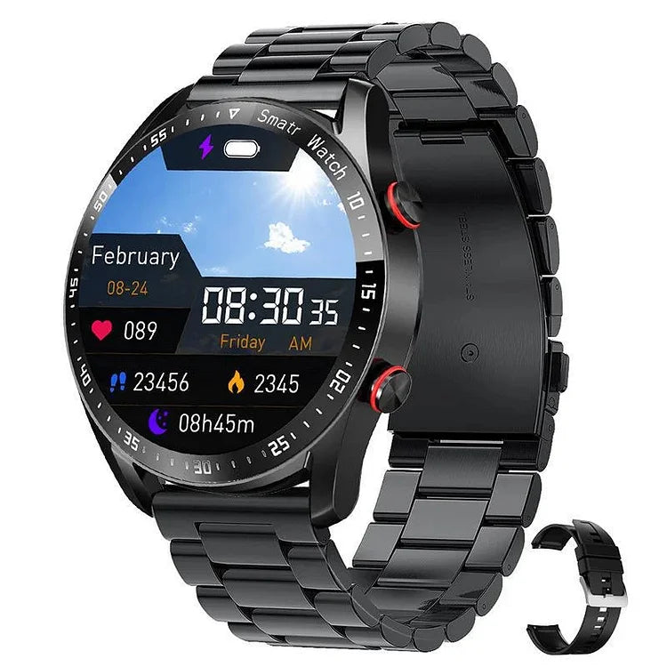 Smartwatch met Gezondheidsfuncties en Bluetooth-bellen – HD-scherm 1,45 inch – Hartslagmeter en Bloedzuurstofmeting | Sansoti