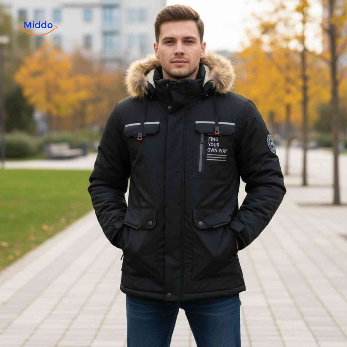 Waterdichte Heren Parka met Capuchon Ademend Windbestendig Lente Herfst Regular Fit Casual Outdoorjas | Sansoti