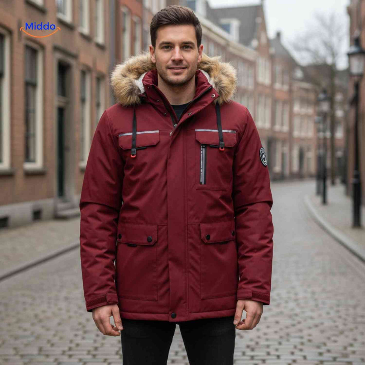Waterdichte Heren Parka met Capuchon Ademend Windbestendig Lente Herfst Regular Fit Casual Outdoorjas | Sansoti