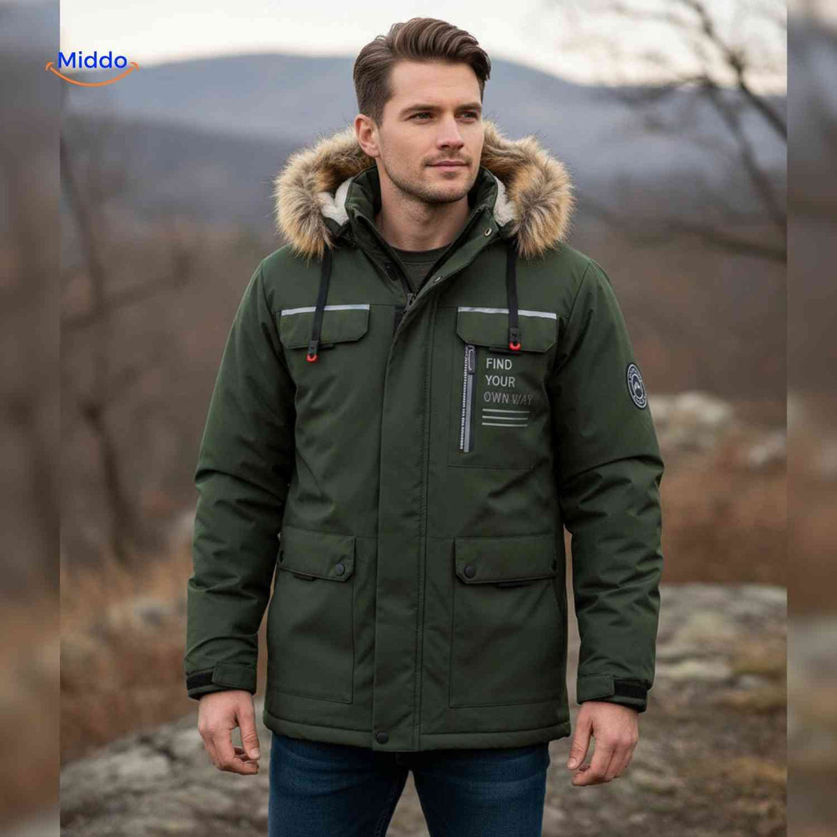 Waterdichte Heren Parka met Capuchon Ademend Windbestendig Lente Herfst Regular Fit Casual Outdoorjas | Sansoti