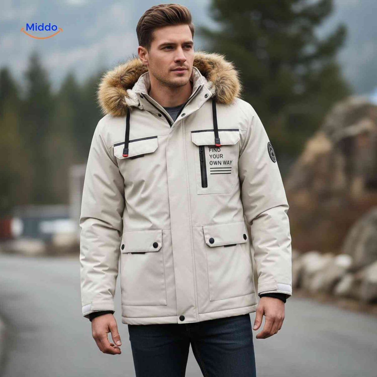 Waterdichte Heren Parka met Capuchon Ademend Windbestendig Lente Herfst Regular Fit Casual Outdoorjas | Sansoti