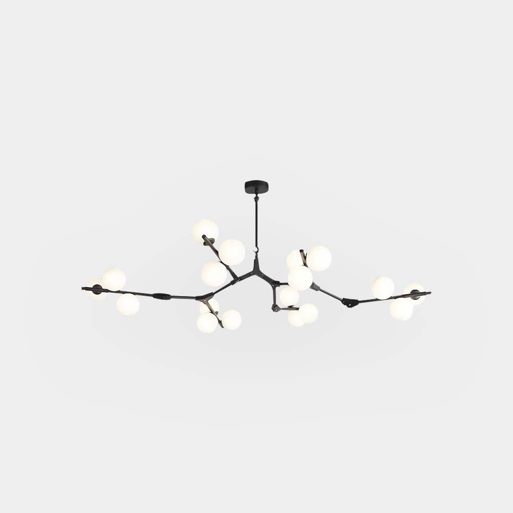 Chandelier Glass Globes Branched Arms Metal 12-24 Lights Modern Design Living Room Dining Room Hallway | Sansoti