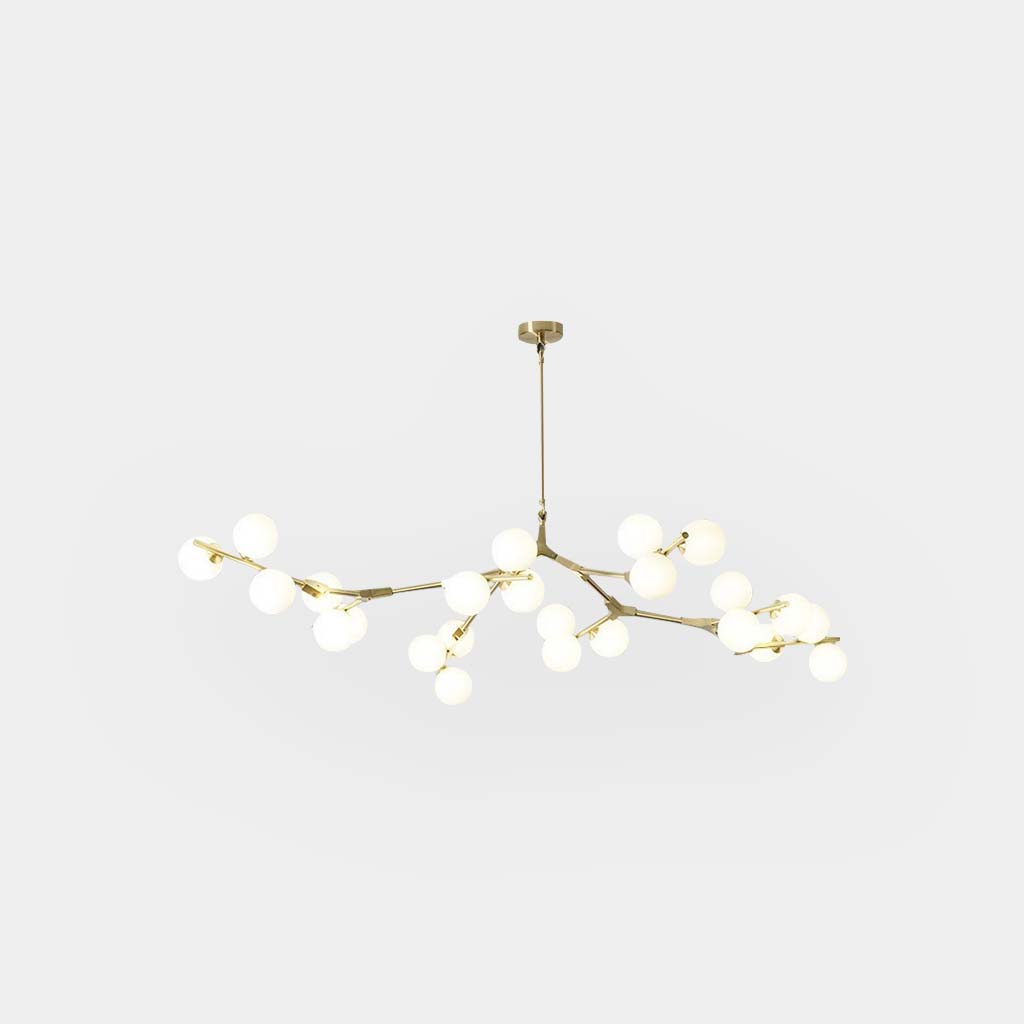 Chandelier Glass Globes Branched Arms Metal 12-24 Lights Modern Design Living Room Dining Room Hallway | Sansoti
