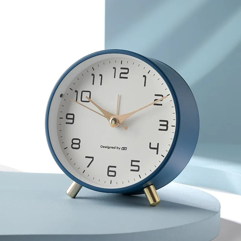 Tischuhr Skandinavischer Stil Uhrwerk Metall Glas Schlafzimmer Wohnzimmer Modern | Restfield
