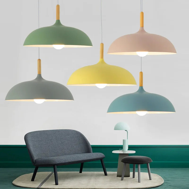 Ceiling Lamp with Scandinavian Oak Accent – Warm LED Light for Living Room and Bedroom | Sansoti