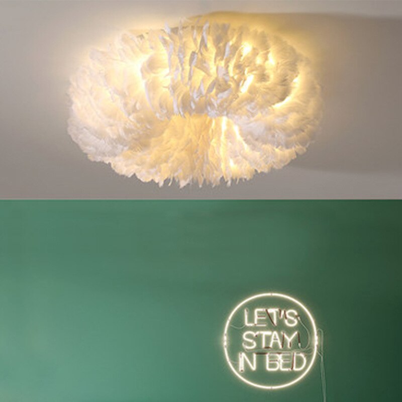 Plafondlamp Veren Zwanenveren Metaal Warm Wit LED Woonkamer Slaapkamer Luxe Sfeerverlichting | Sansoti