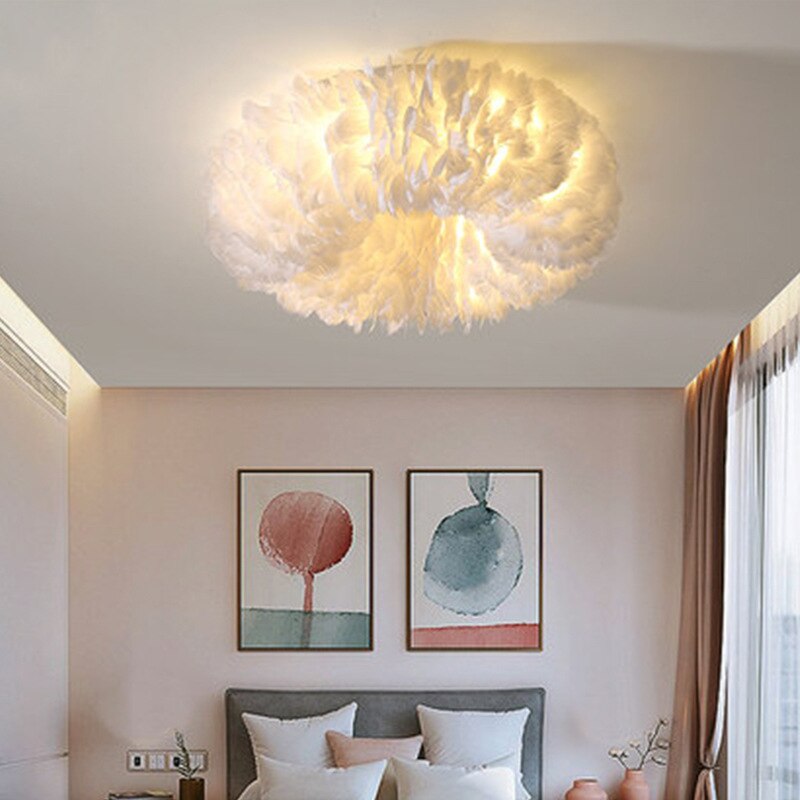 Plafondlamp Veren Zwanenveren Metaal Warm Wit LED Woonkamer Slaapkamer Luxe Sfeerverlichting | Sansoti