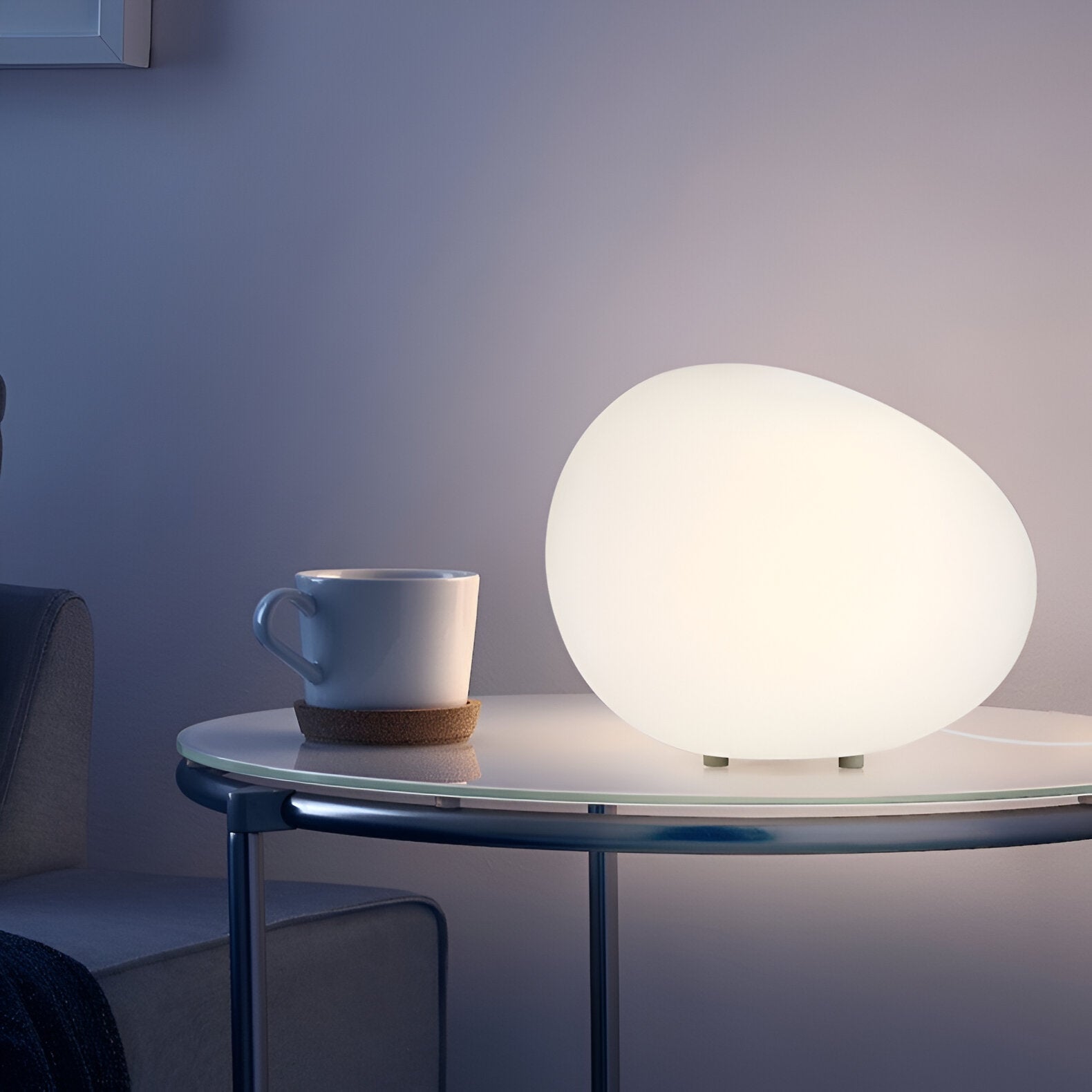 Stein Tischlampe LED 3-Farben PE Stimmungslicht 22cm Wohnzimmer Schlafzimmer Skandinavisch Organisch Nachtlicht Dimmbar | Restfield