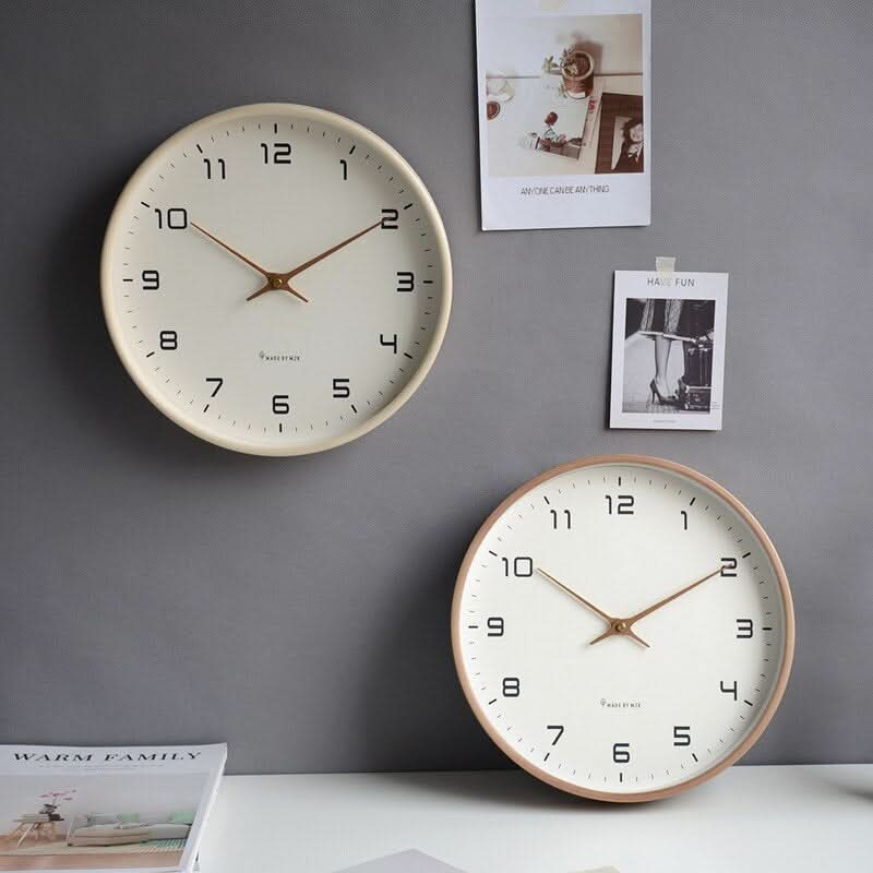 Moderne Stille Houten Wandklok 25x25cm & 30x30cm Scandinavisch Minimalistisch Design voor Rustige Stijlvolle Interieurs | Sansoti
