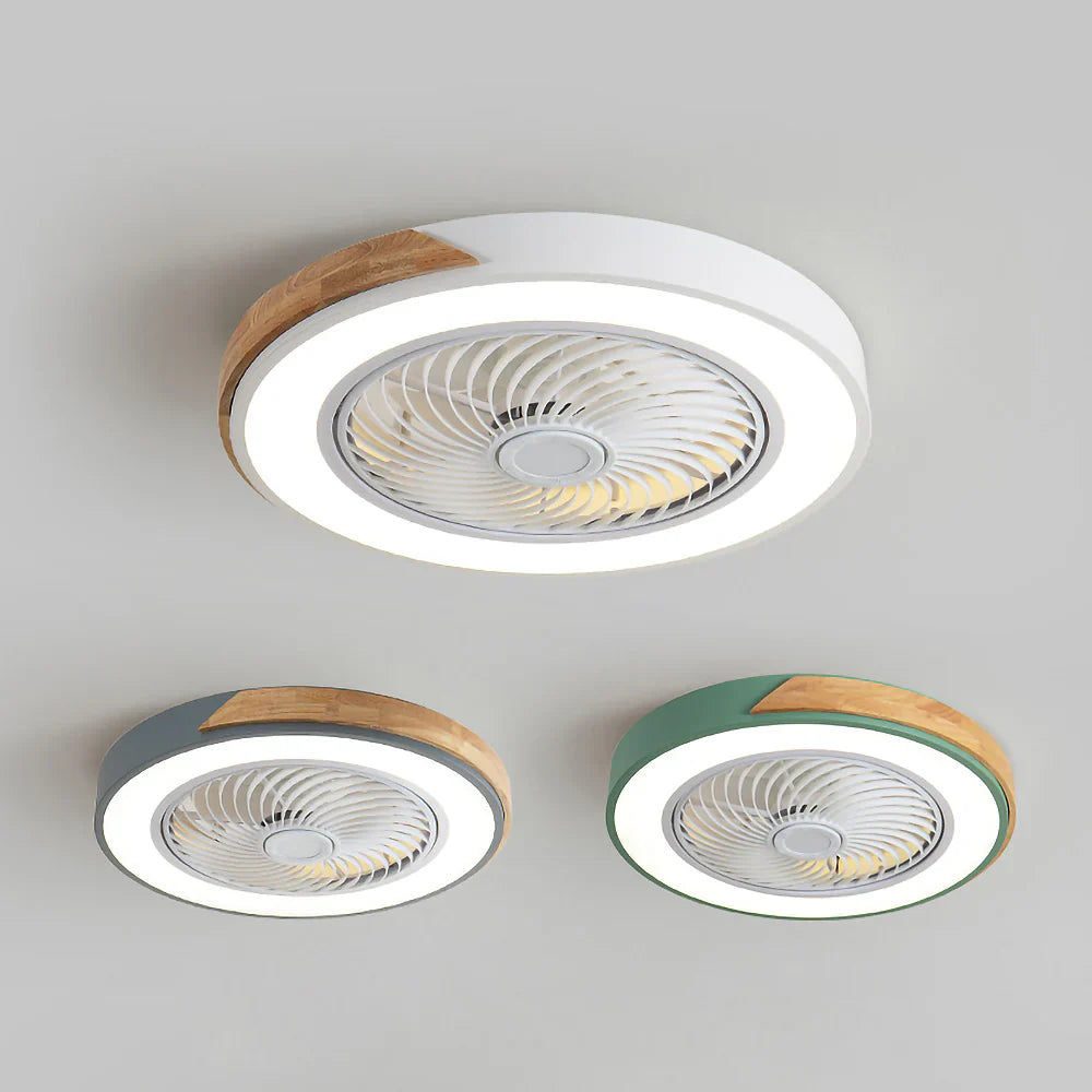 Ventilateur de Plafond Bois LED Dimmable Télécommande 50cm Chambre Salon Salle à Manger | Restfield