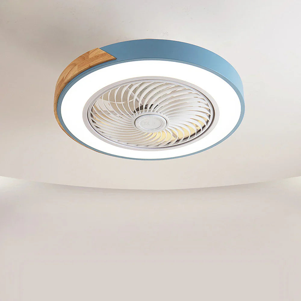 Ventilateur de Plafond Bois LED Dimmable Télécommande 50cm Chambre Salon Salle à Manger | Restfield