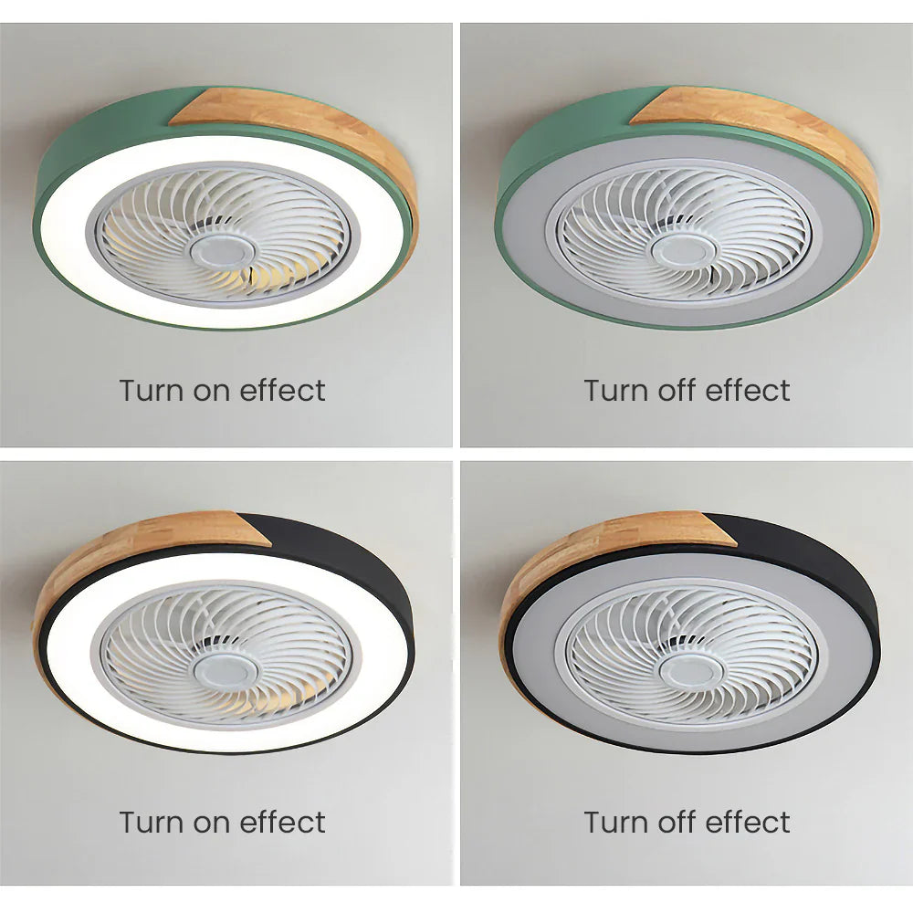 Ventilateur de Plafond Bois LED Dimmable Télécommande 50cm Chambre Salon Salle à Manger | Restfield
