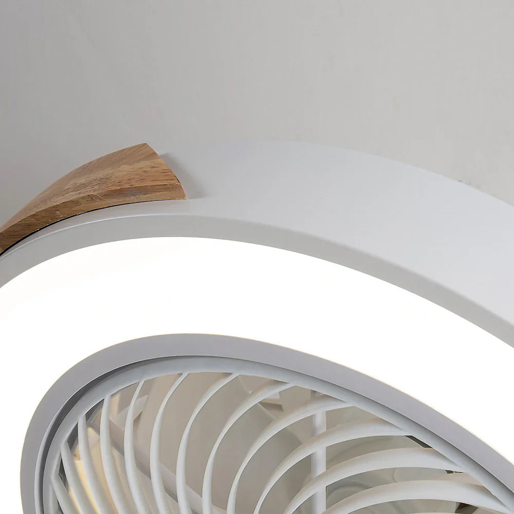 Ventilateur de Plafond Bois LED Dimmable Télécommande 50cm Chambre Salon Salle à Manger | Restfield