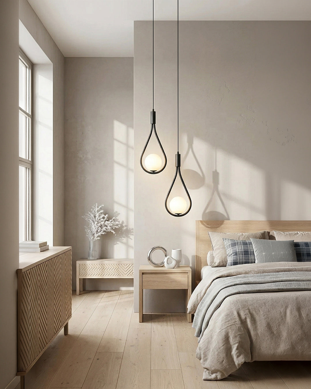 Nordic Drop Hanglamp Minimalistische Druppelvorm Glas Moderne Verlichting voor Eetkamer & Keukeneiland | Sansoti