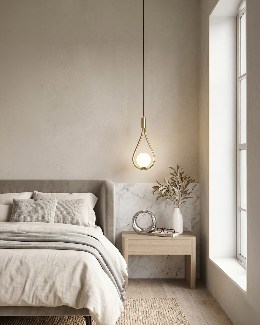Nordic Drop Hanglamp Minimalistische Druppelvorm Glas Moderne Verlichting voor Eetkamer & Keukeneiland | Sansoti