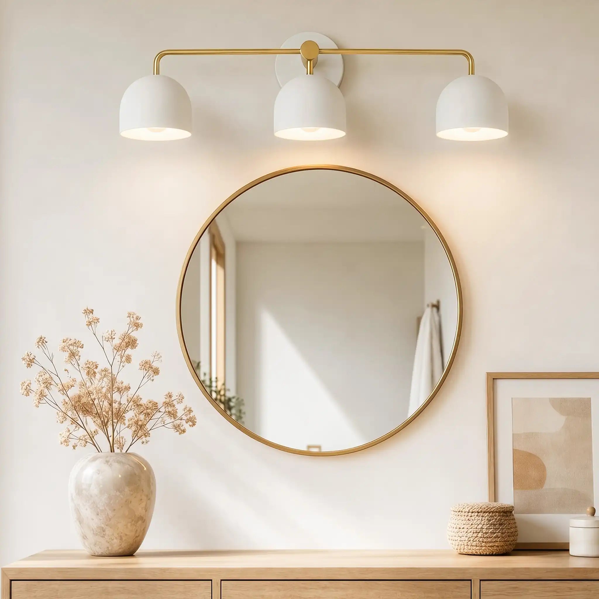 Koepelkapjes Wandlamp Modern Scandinavisch Metaal Zwart Messing 2-3 Lichtpunten Badkamer Hal Slaapkamer Sfeerverlichting | Sansoti