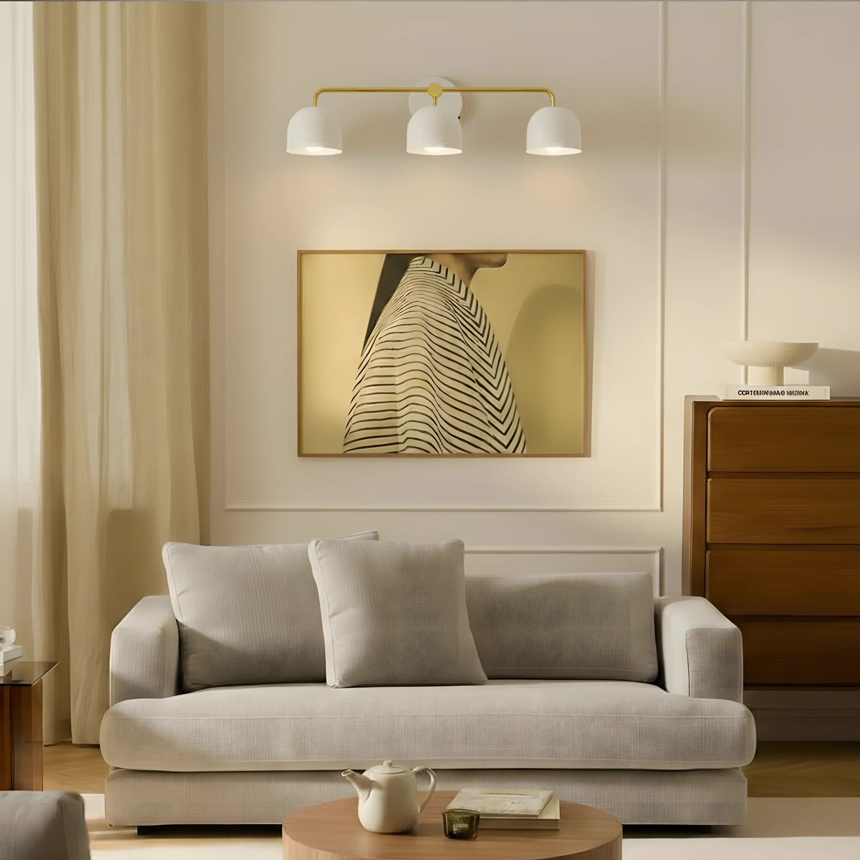 Koepelkapjes Wandlamp Modern Scandinavisch Metaal Zwart Messing 2-3 Lichtpunten Badkamer Hal Slaapkamer Sfeerverlichting | Sansoti
