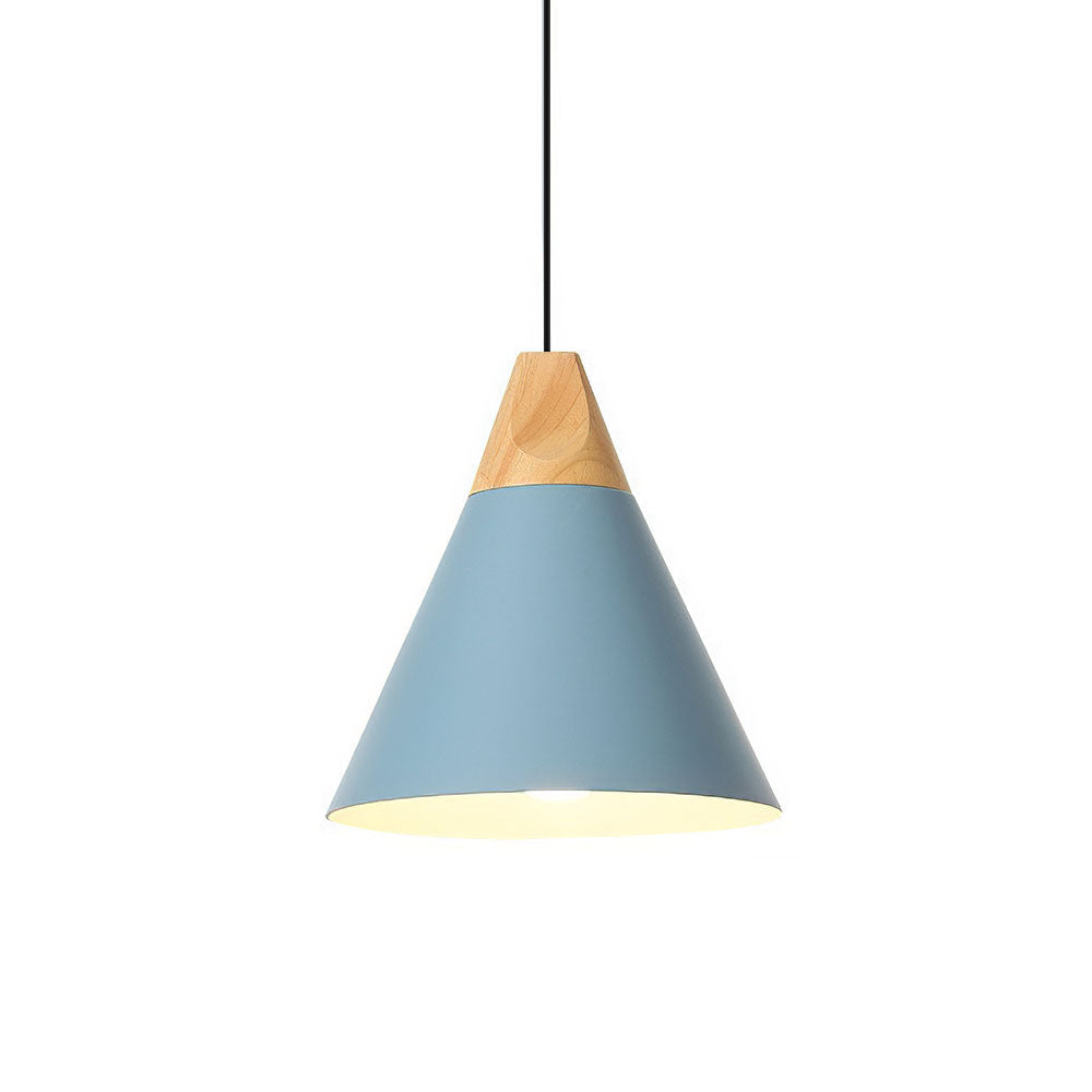 Suspension bois aluminium E27 colorée salle à manger salon cuisine lampe design moderne | Restfield