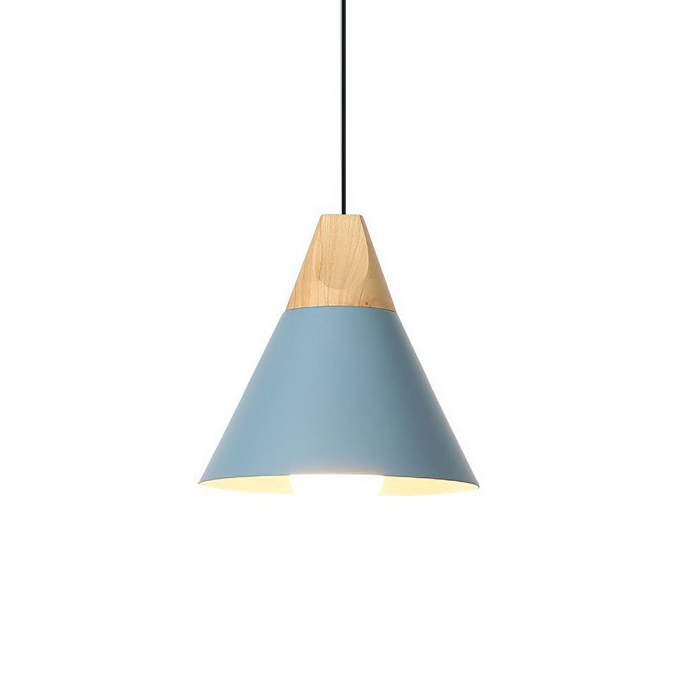 Suspension bois aluminium E27 colorée salle à manger salon cuisine lampe design moderne | Restfield